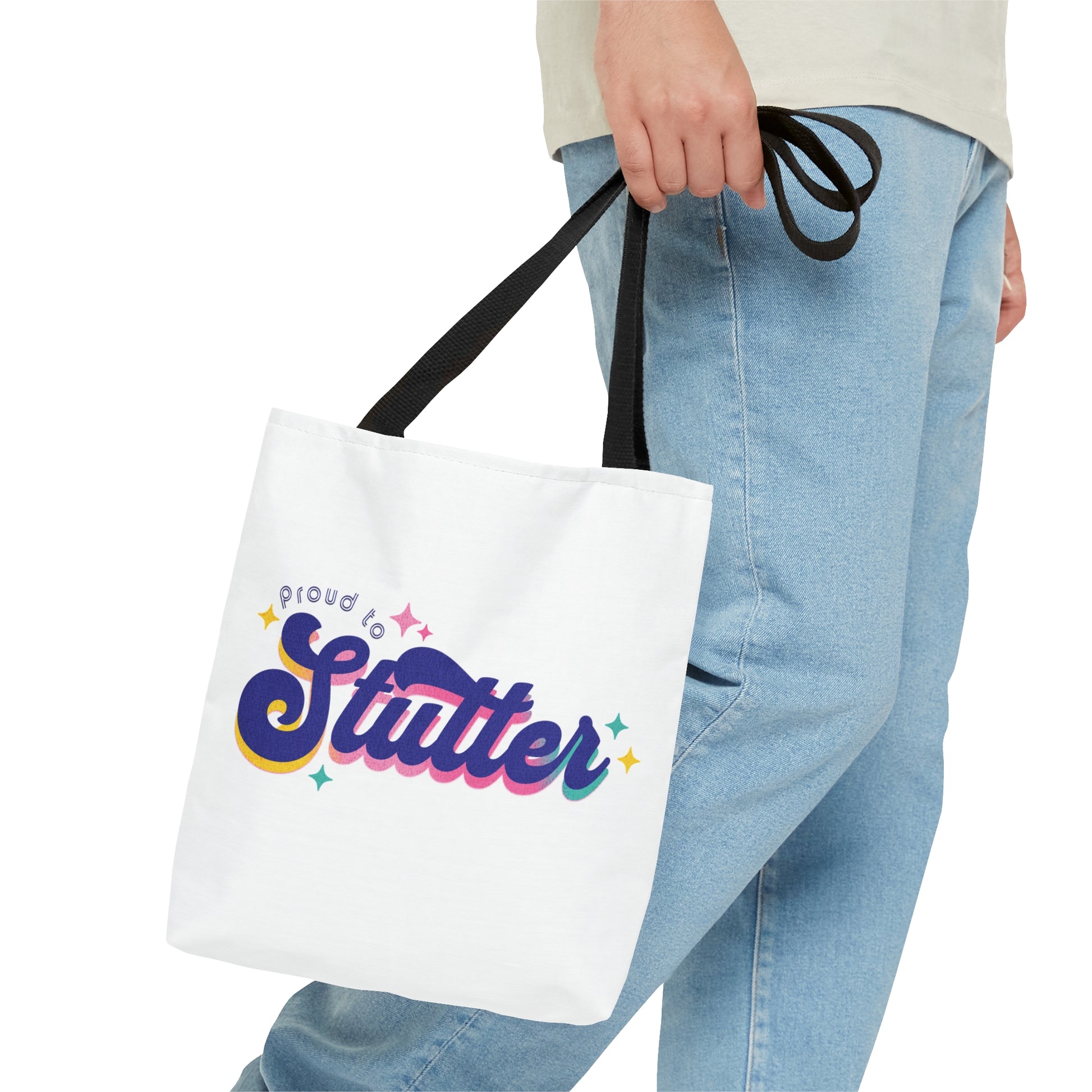 Proud to Stutter Tote Bag Gift for Person Who Stutters, Retro Normalize Stuttering Bag PWS, OK to Stutter Stuttering Awareness Canvas Bag