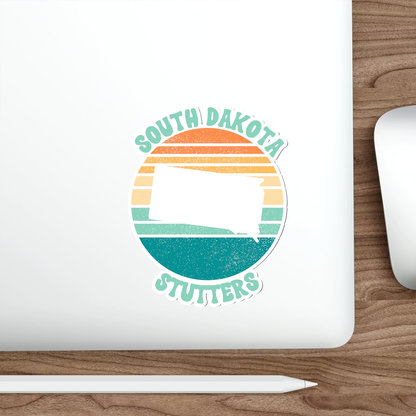 South Dakota Stutters Retro Sun Sticker, 3", 4", 5" or 6"