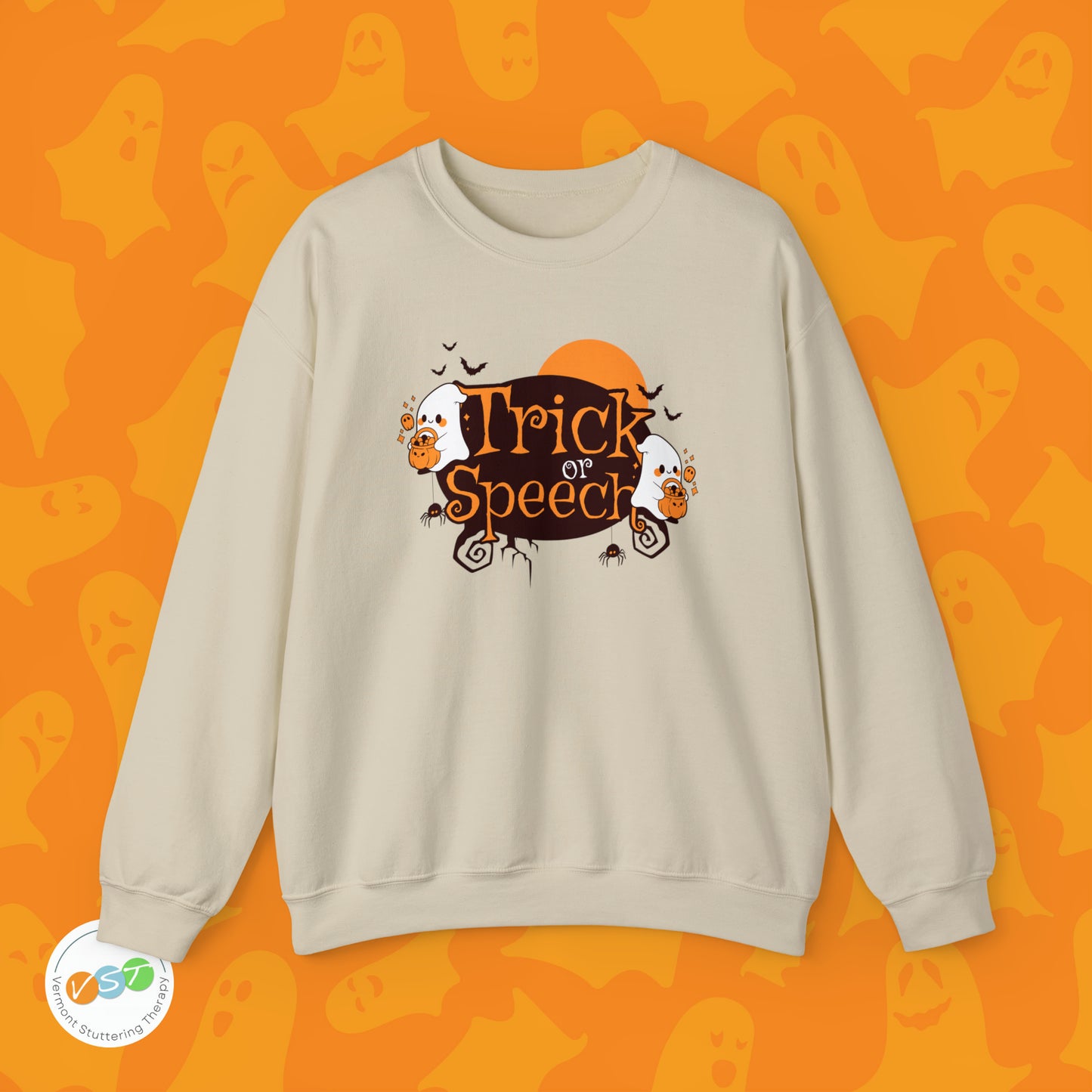 Trick or Speech Halloween Sweatshirt for SLPs & SLPAs