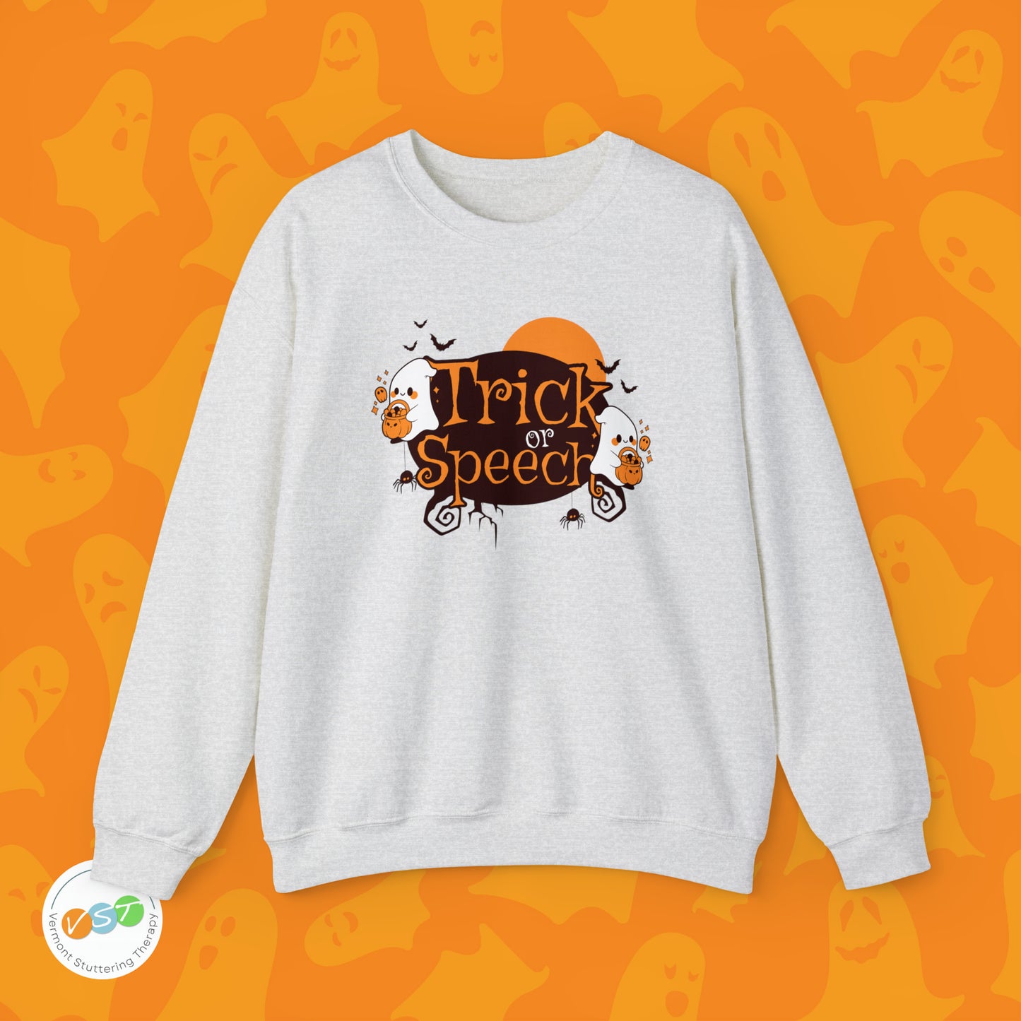 Trick or Speech Halloween Sweatshirt for SLPs & SLPAs