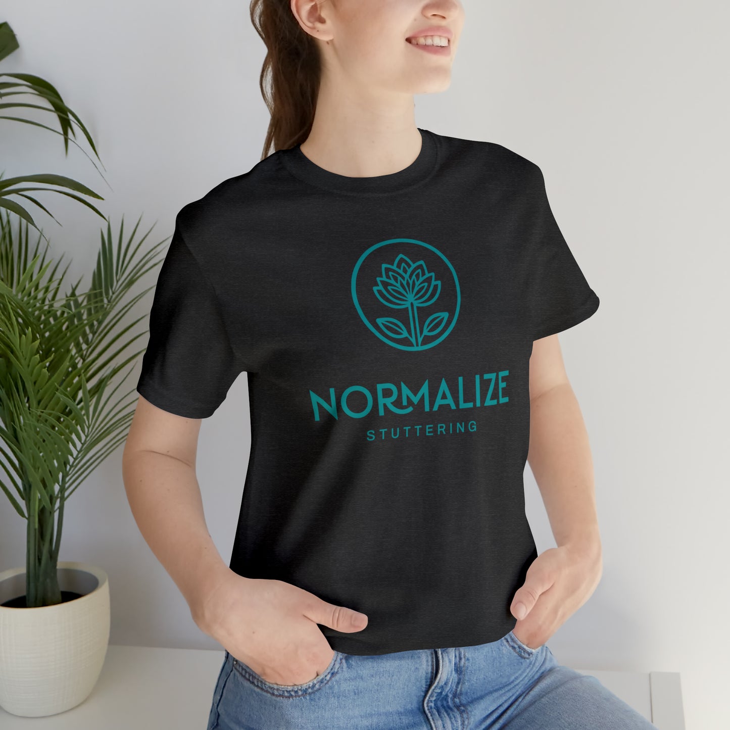 Normalize Stuttering Minimalist Floral Stuttering Shirt