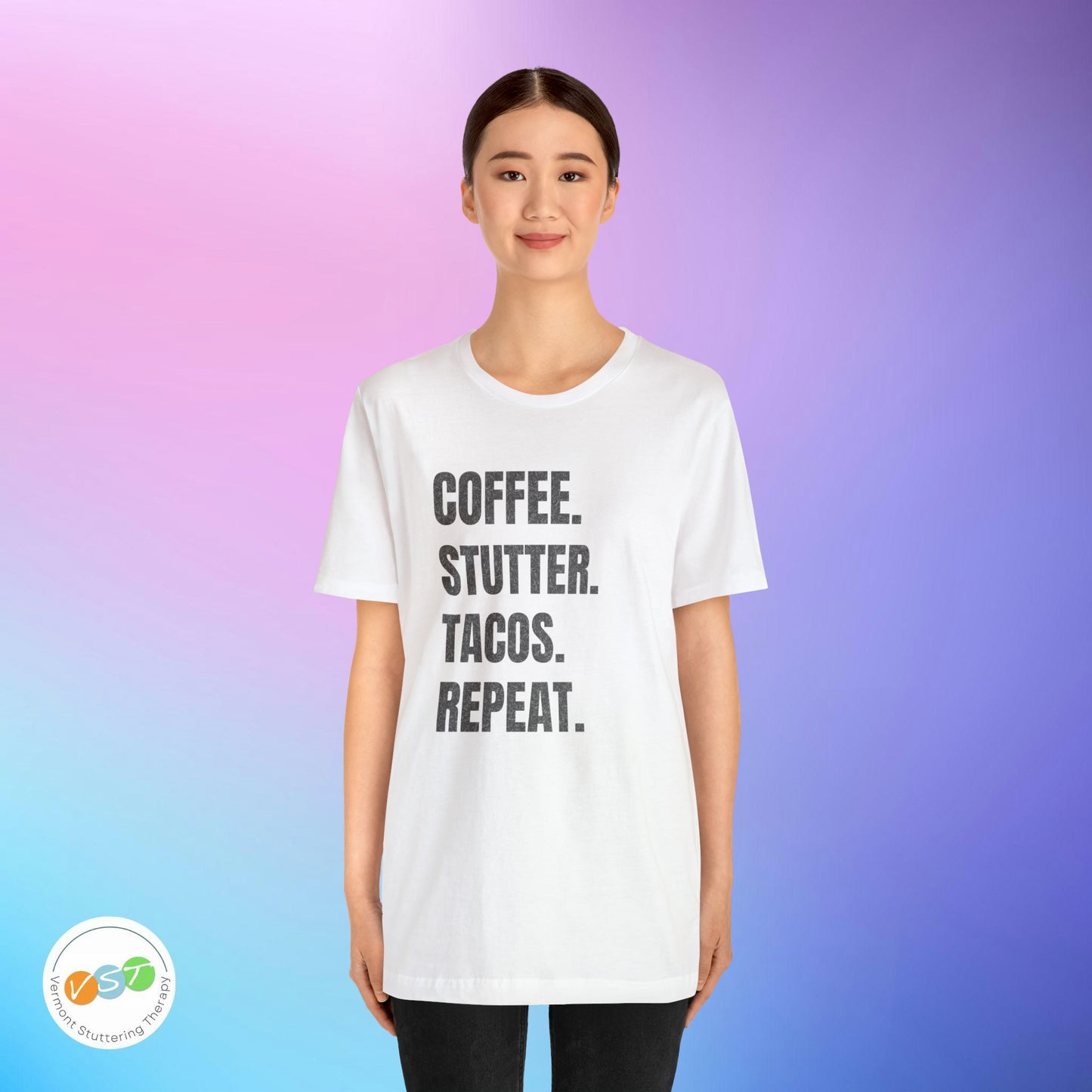 Coffee. Stutter. Tacos. Repeat. T-shirt