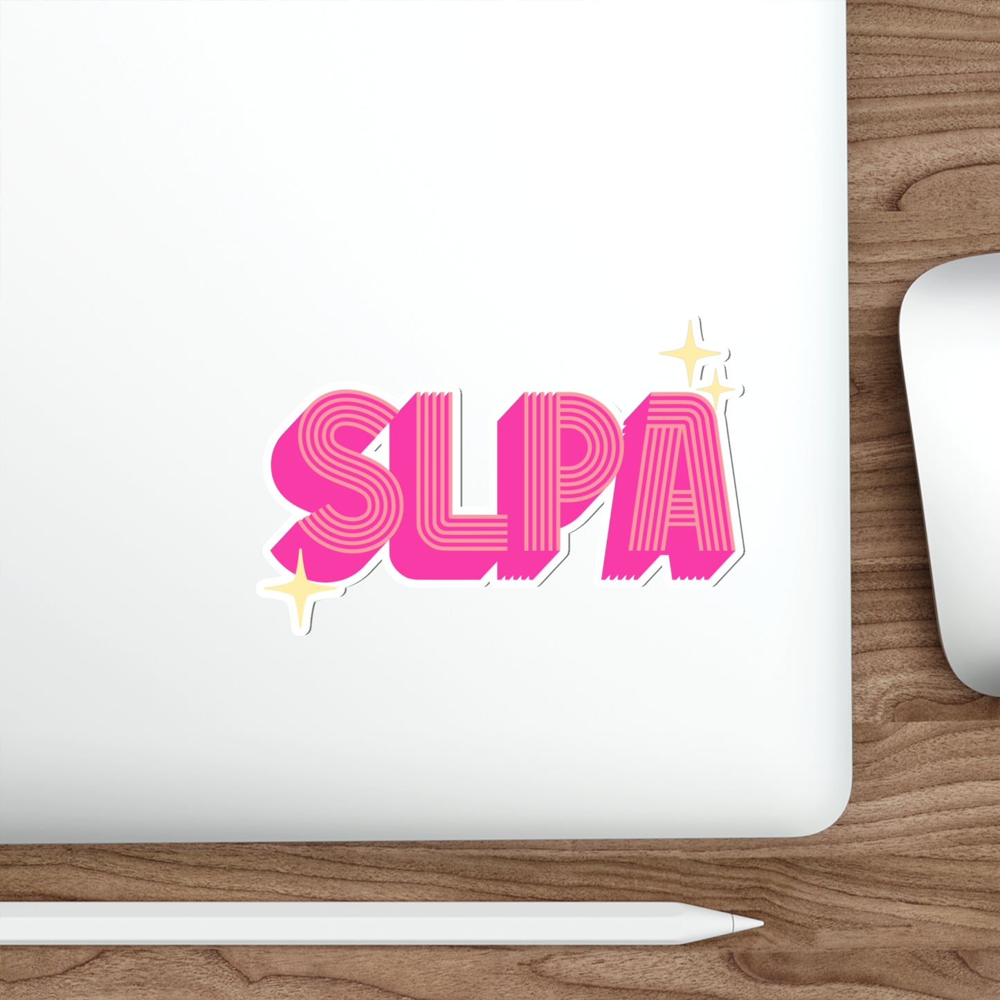 Retro Pink SLPA Die-Cut Vinyl Matte Sticker, 2", 3", 4", or 5"