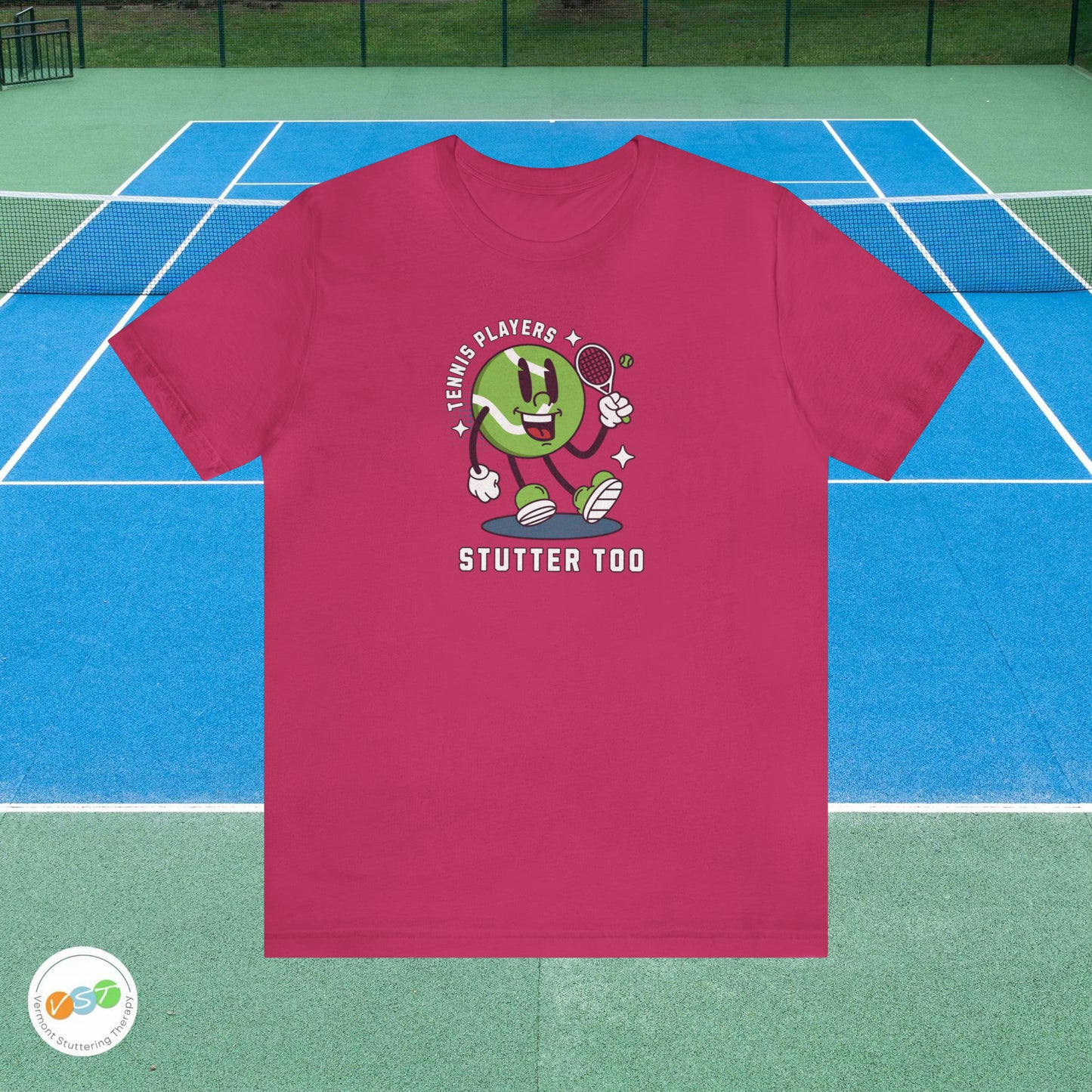 Tennis Players Stutter Too Retro Tennis T-shirt