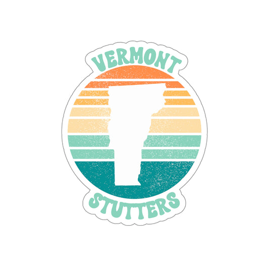 Vermont Stutters Retro Sun Sticker, 3", 4", 5" or 6"