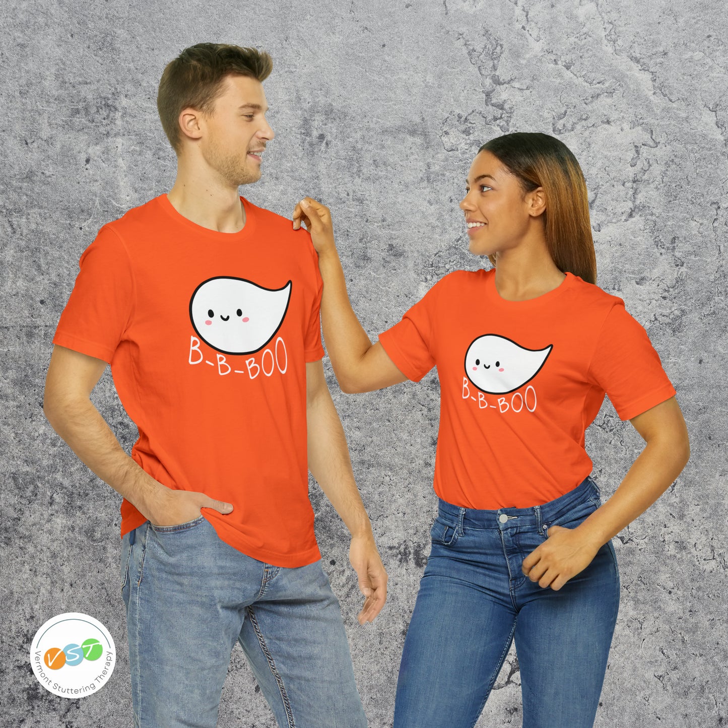 Stuttering Ghost B-B-Boo Halloween T-shirt - Adult