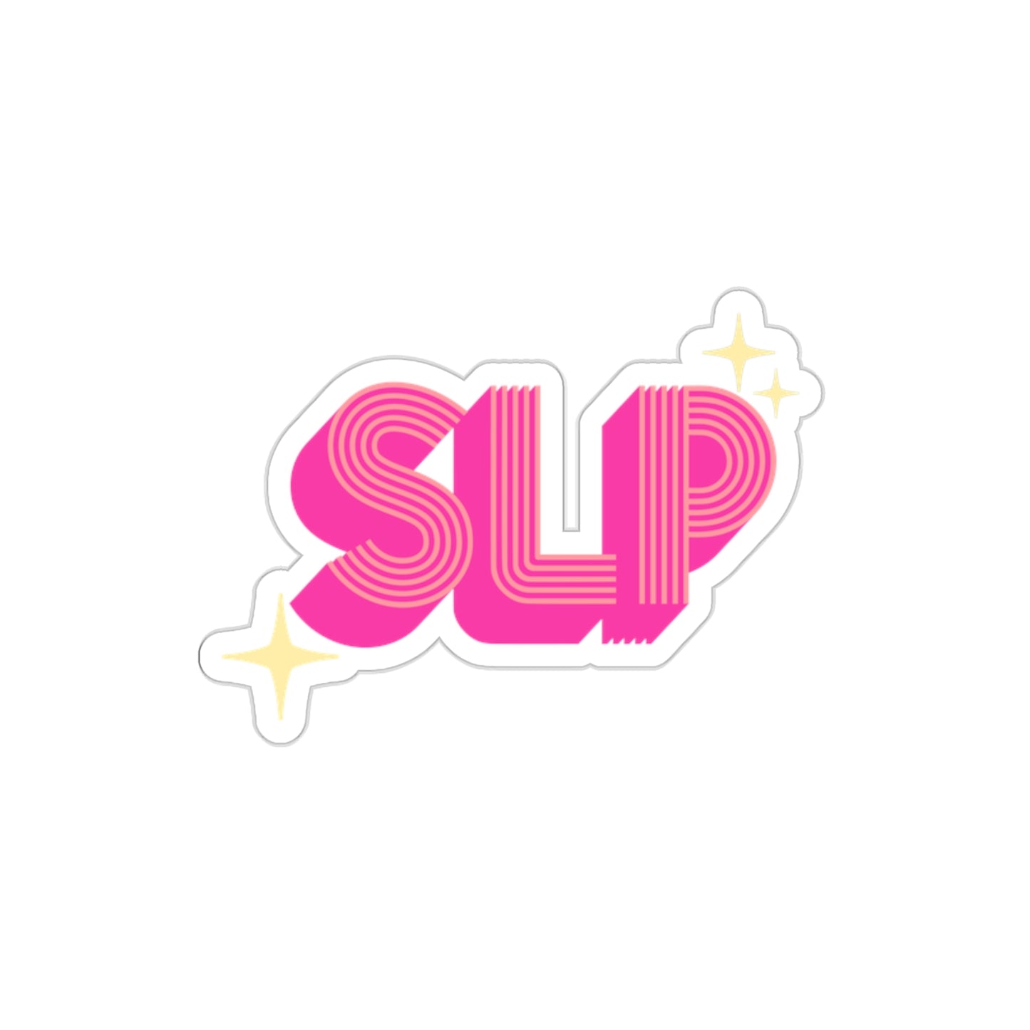 Retro Pink SLP Die-Cut Vinyl Matte Sticker, 2", 3", 4", or 5"