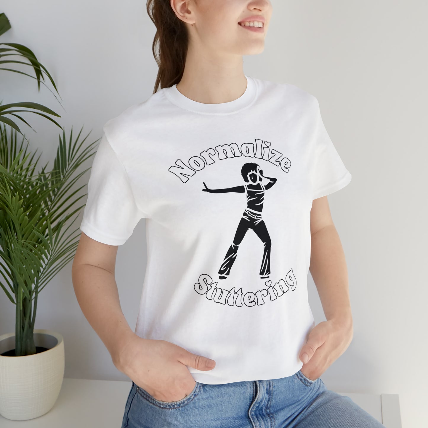 Disco Normalize Stuttering 70s Black and White Tshirt