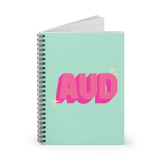 AUD Audiology Retro Mint Pink Notebook Gift