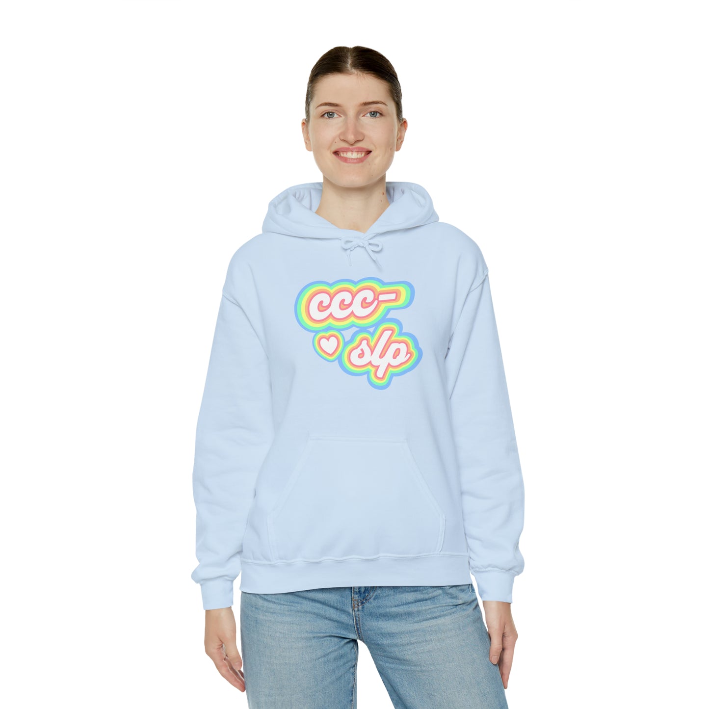 CCC-SLP Pastel Retro Unisex Hooded Sweatshirt for Speech Pathologist