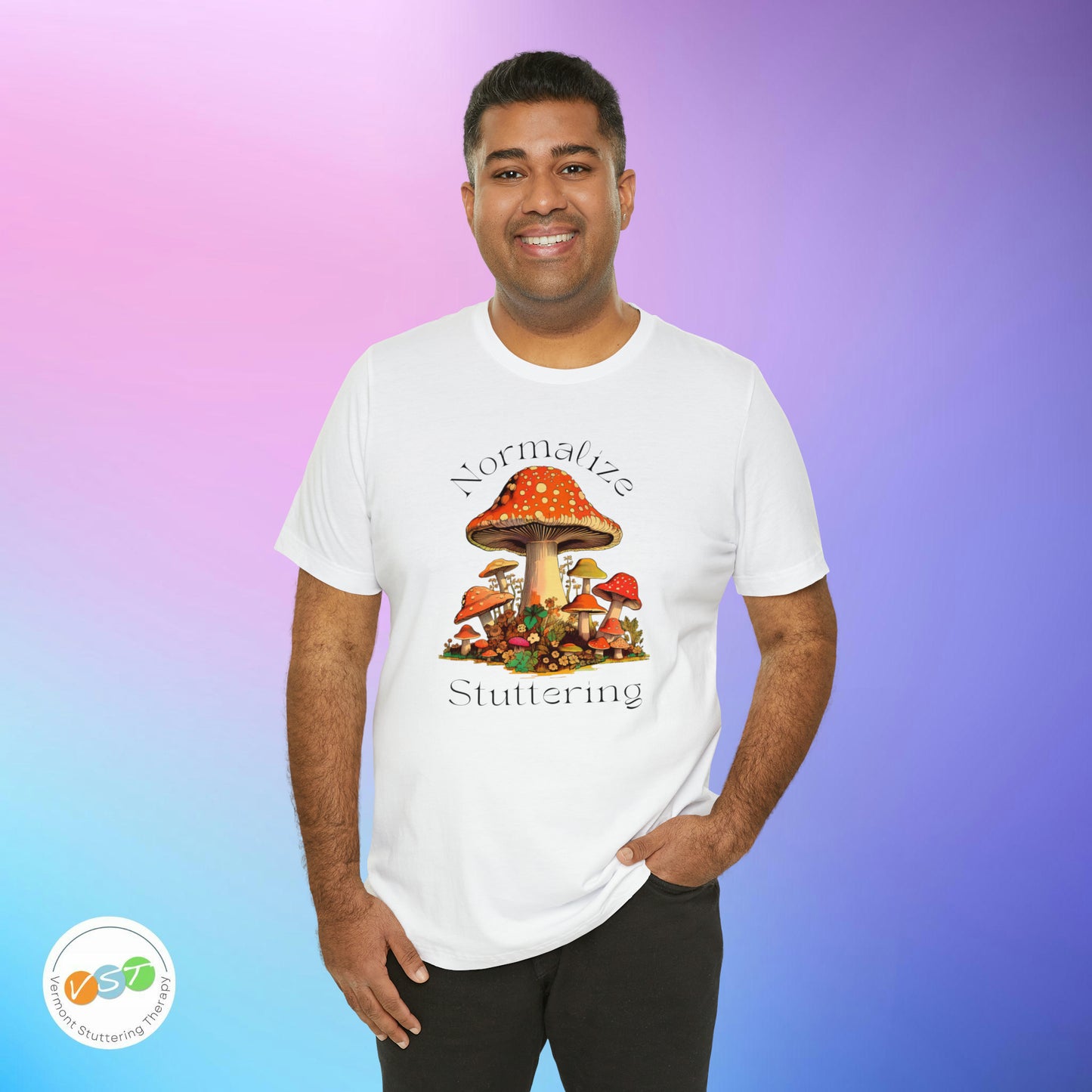 Normalize Stuttering 70s Groovy Mushroom T-shirt