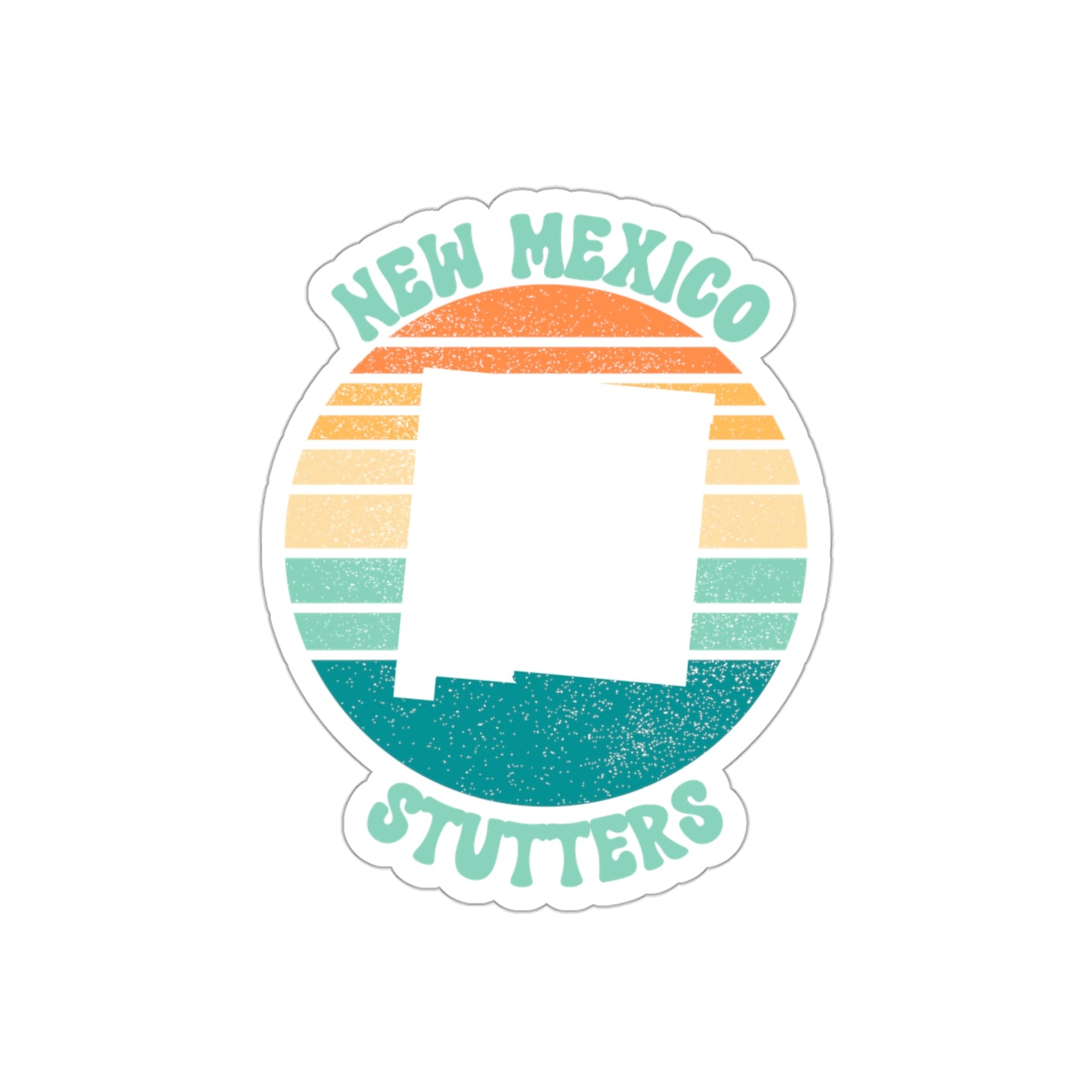 New Mexico Stutters Retro Sun Sticker, 3", 4", 5" or 6"