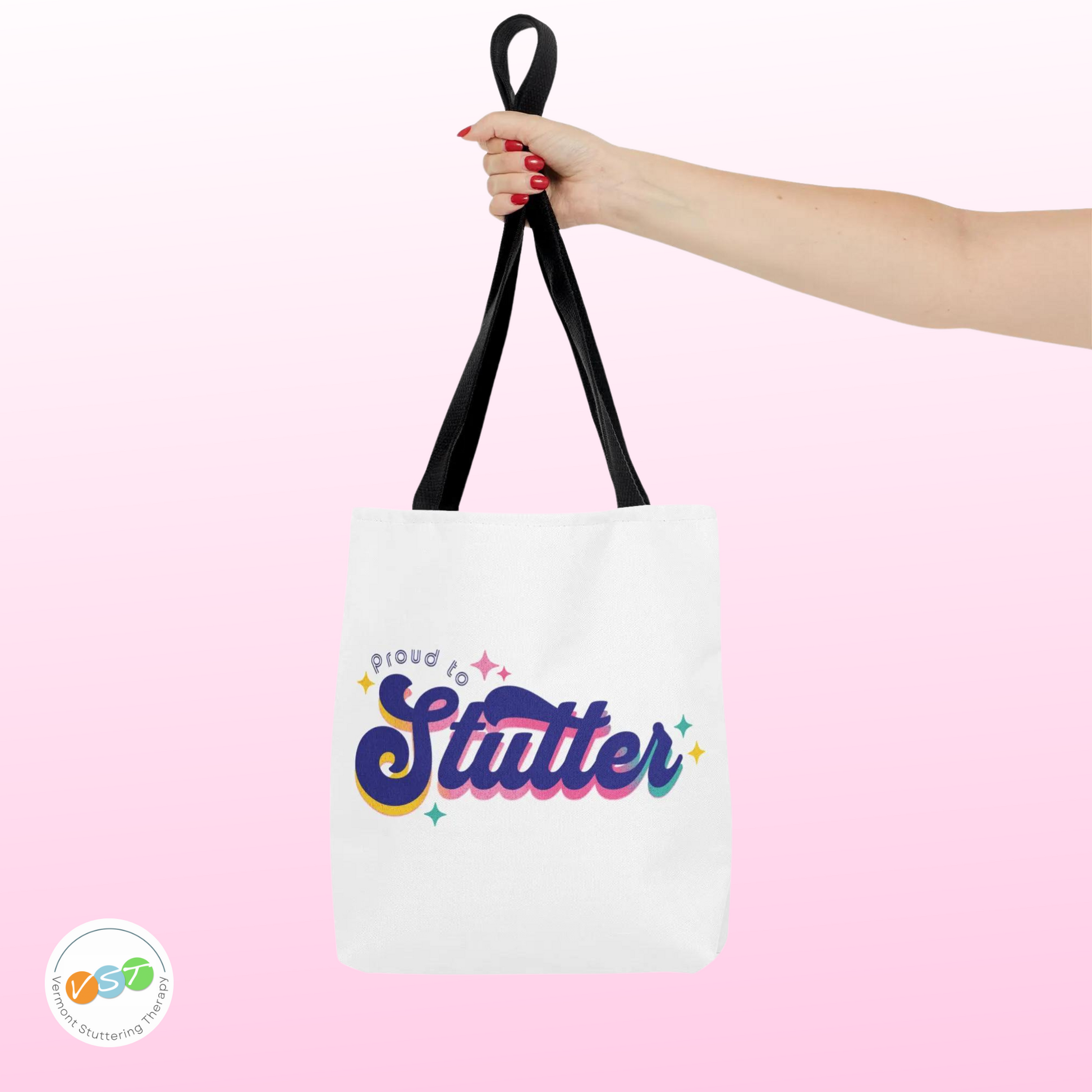 Proud to Stutter Tote Bag Gift for Person Who Stutters, Retro Normalize Stuttering Bag PWS, OK to Stutter Stuttering Awareness Canvas Bag