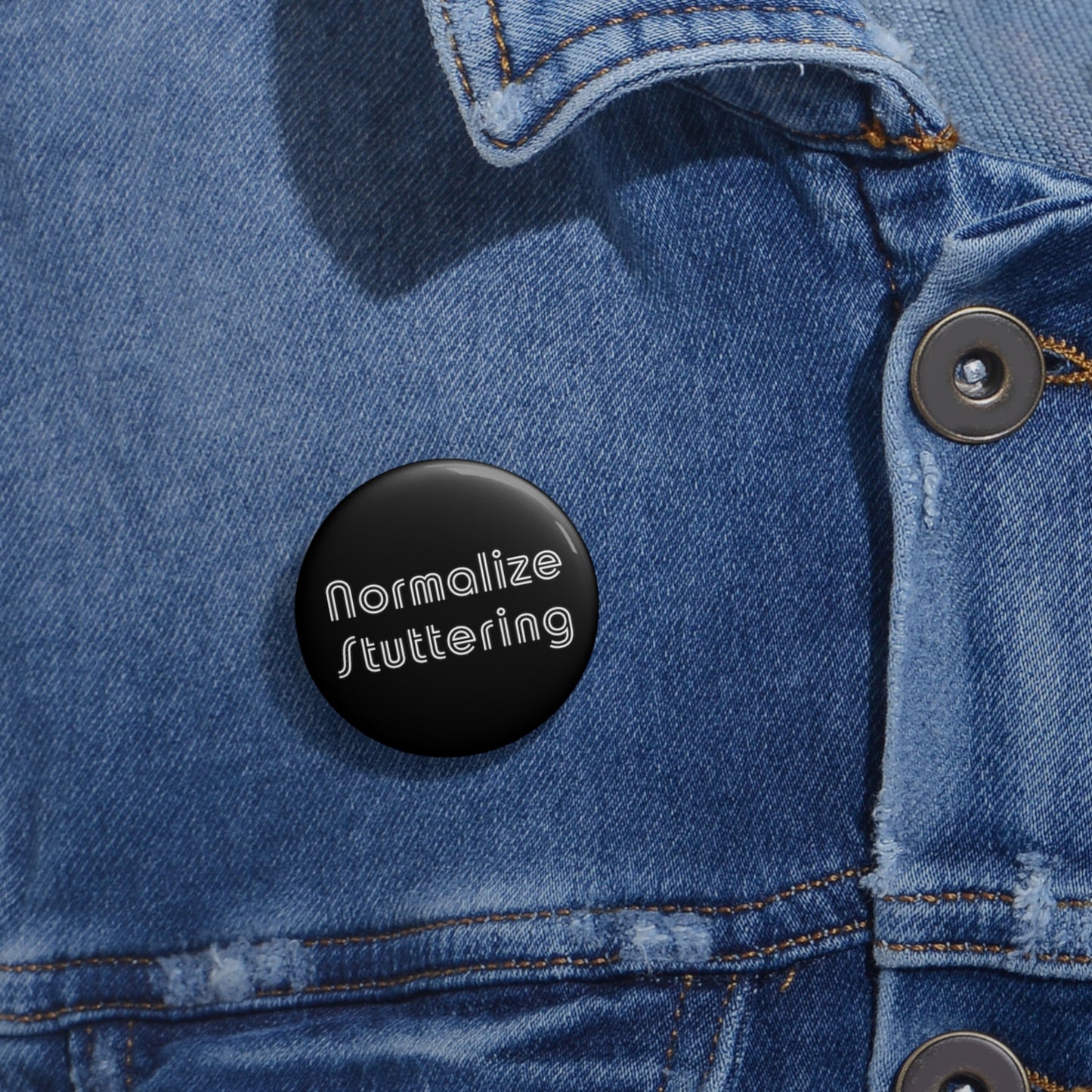 Normalize Stuttering Retro Pin Button 1.25" 2.25" or 3"