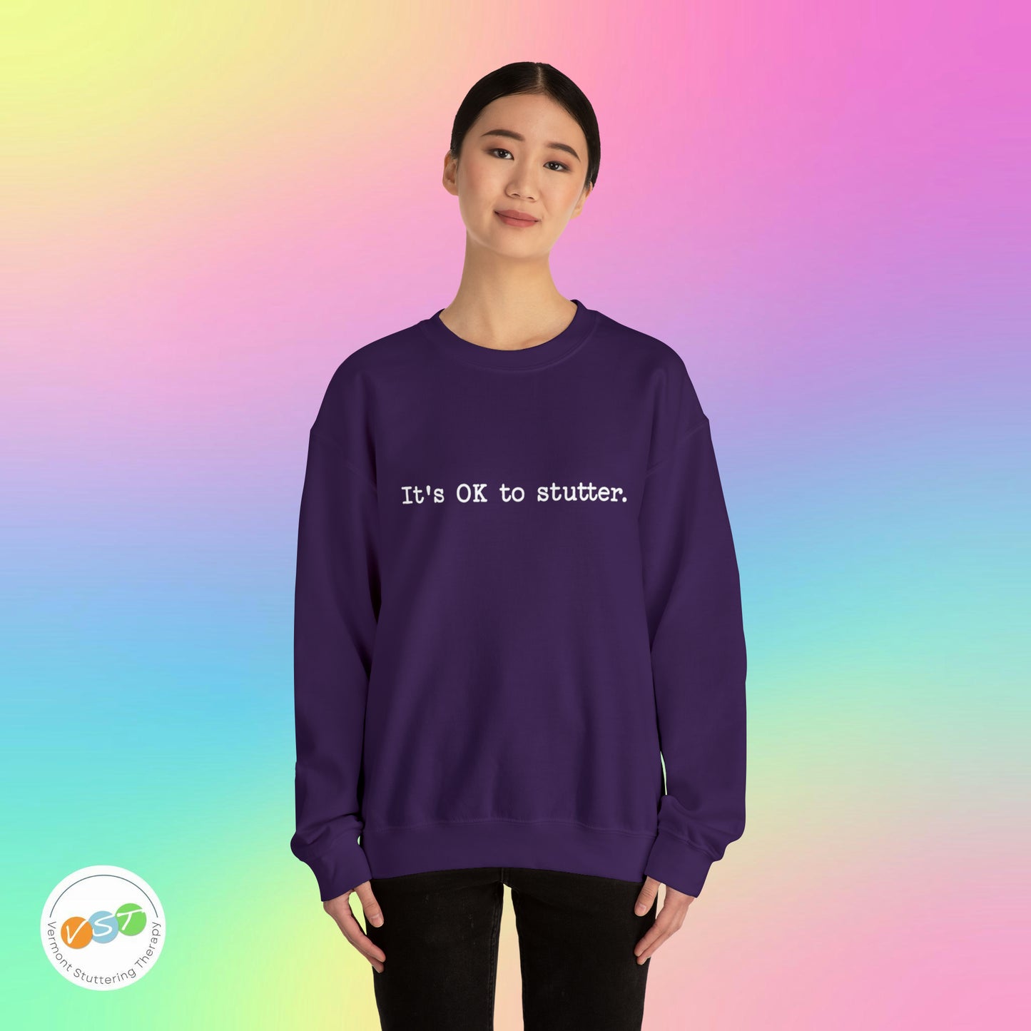 It's OK to Stutter Minimalist Sweatshirt, Unisex