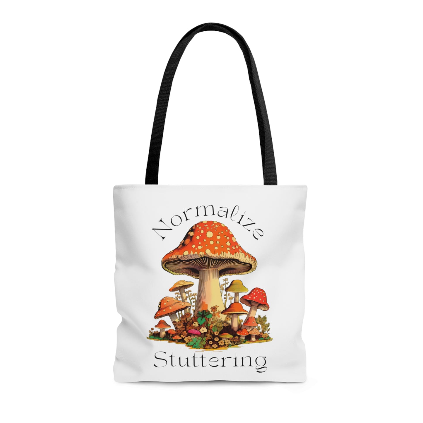 Normalize Stuttering Retro Groovy 70s Mushroom Tote Bag