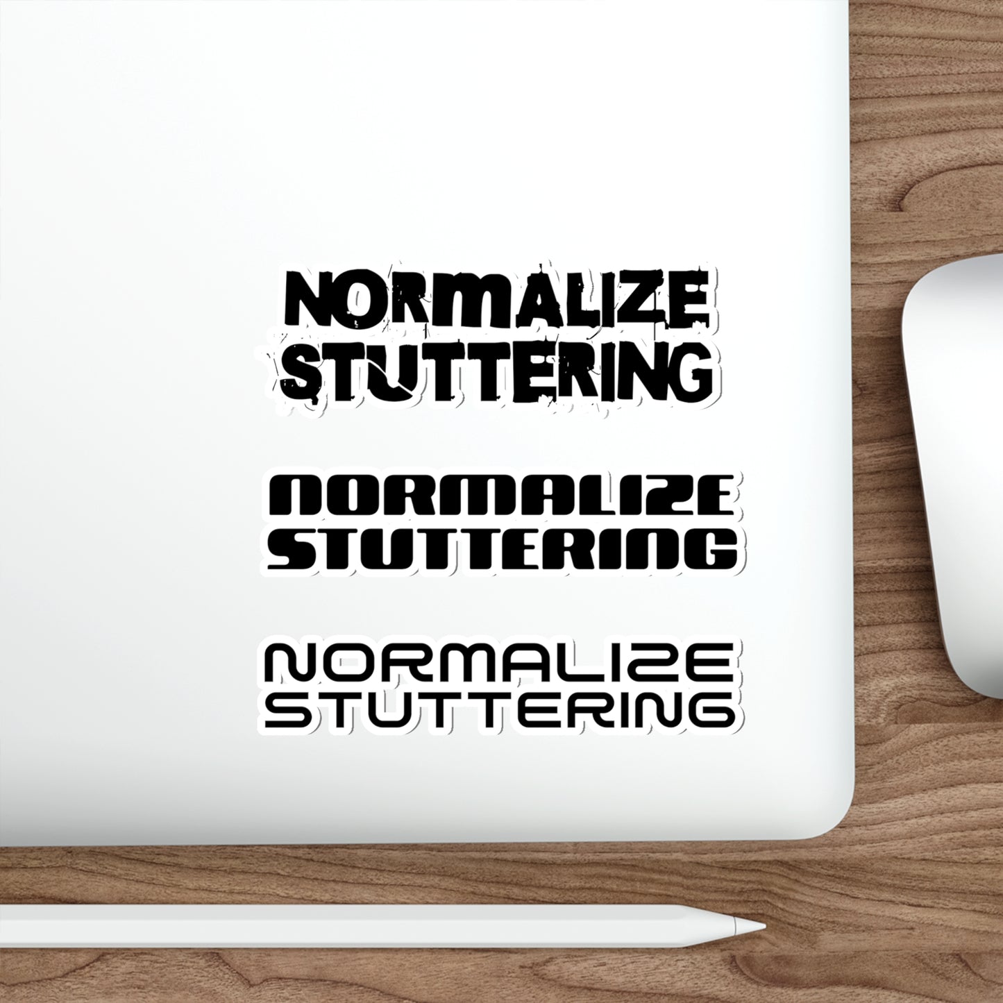 Sheet of 3 Black & White Y2K 90s Normalize Stuttering Stickers