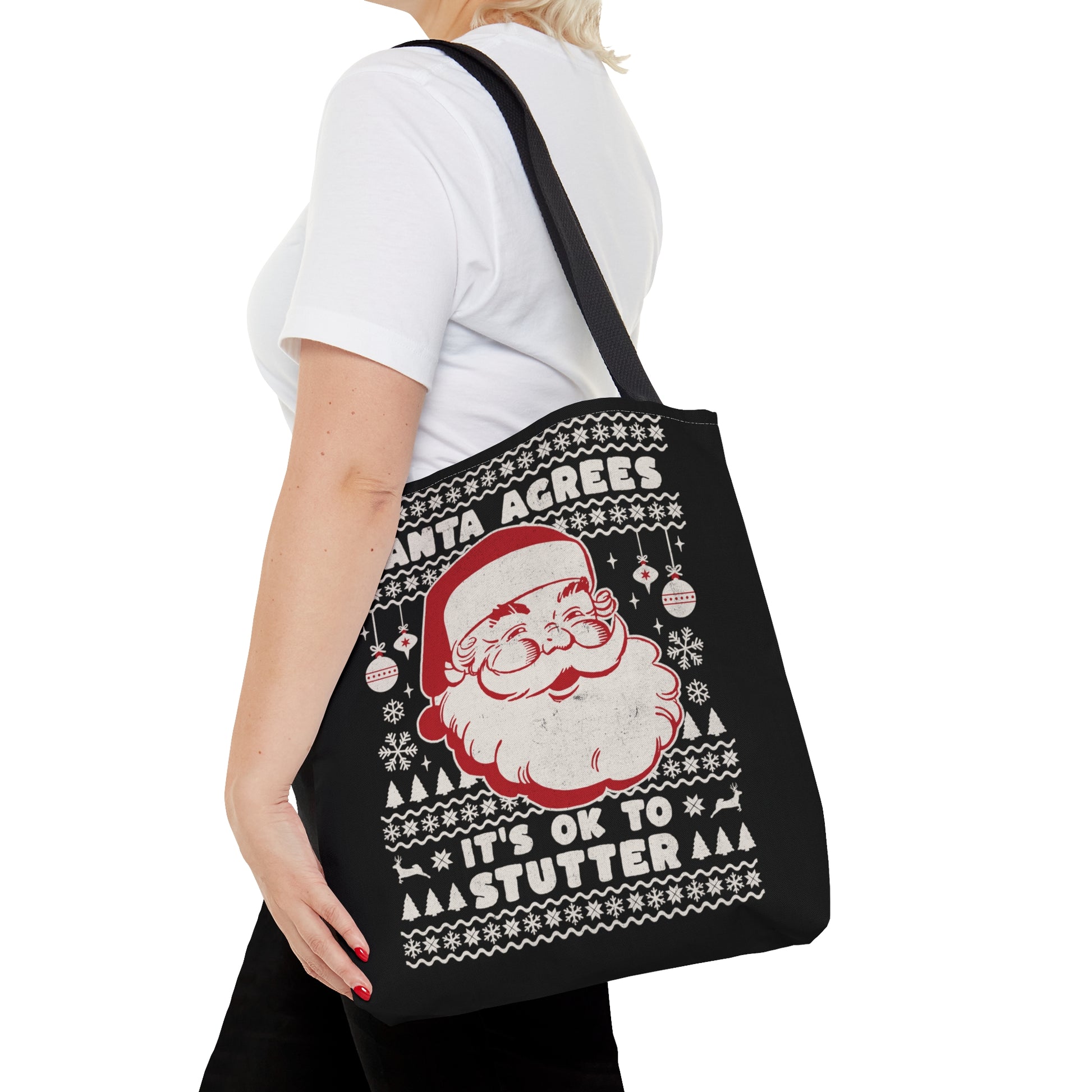 Santa Agrees It's OK to Stutter Christmas Tote