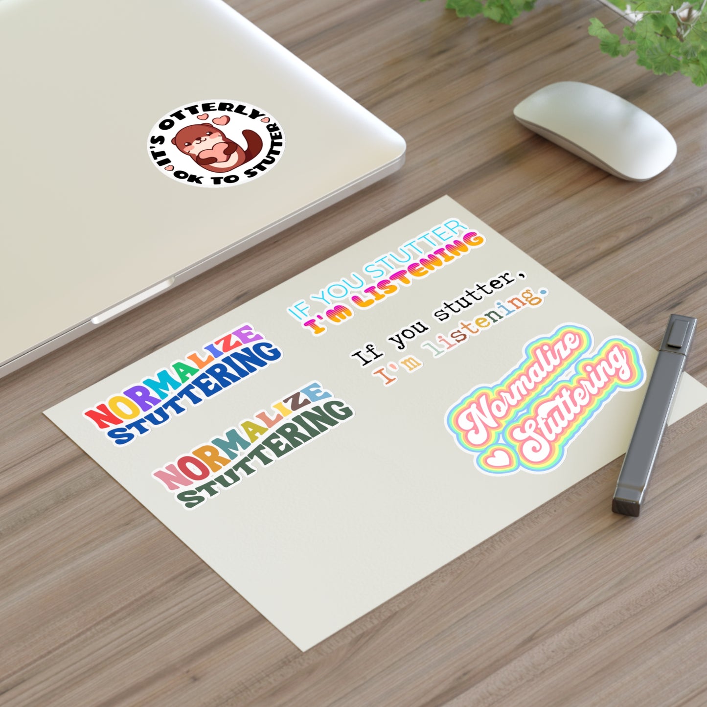 Normalize Stuttering Sticker Sheet, 8.5 x 11" or 4 x 6"