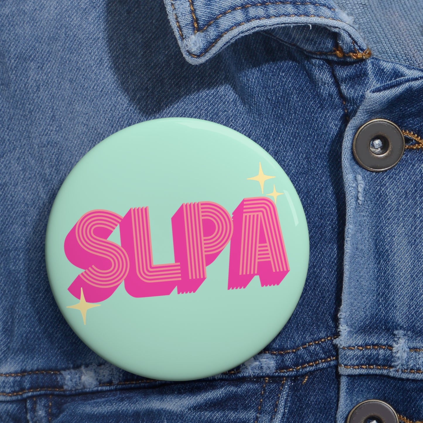 SLPA Retro Button for Speech-Language Pathology Assistant, 1.25" 2.25" or 3"