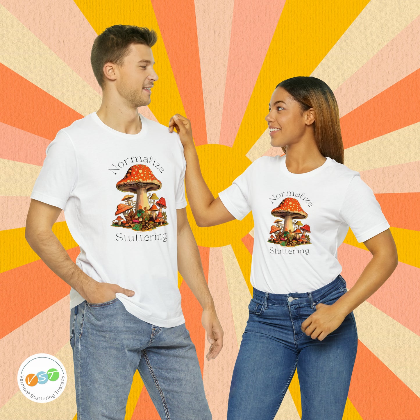 Normalize Stuttering 70s Groovy Mushroom T-shirt