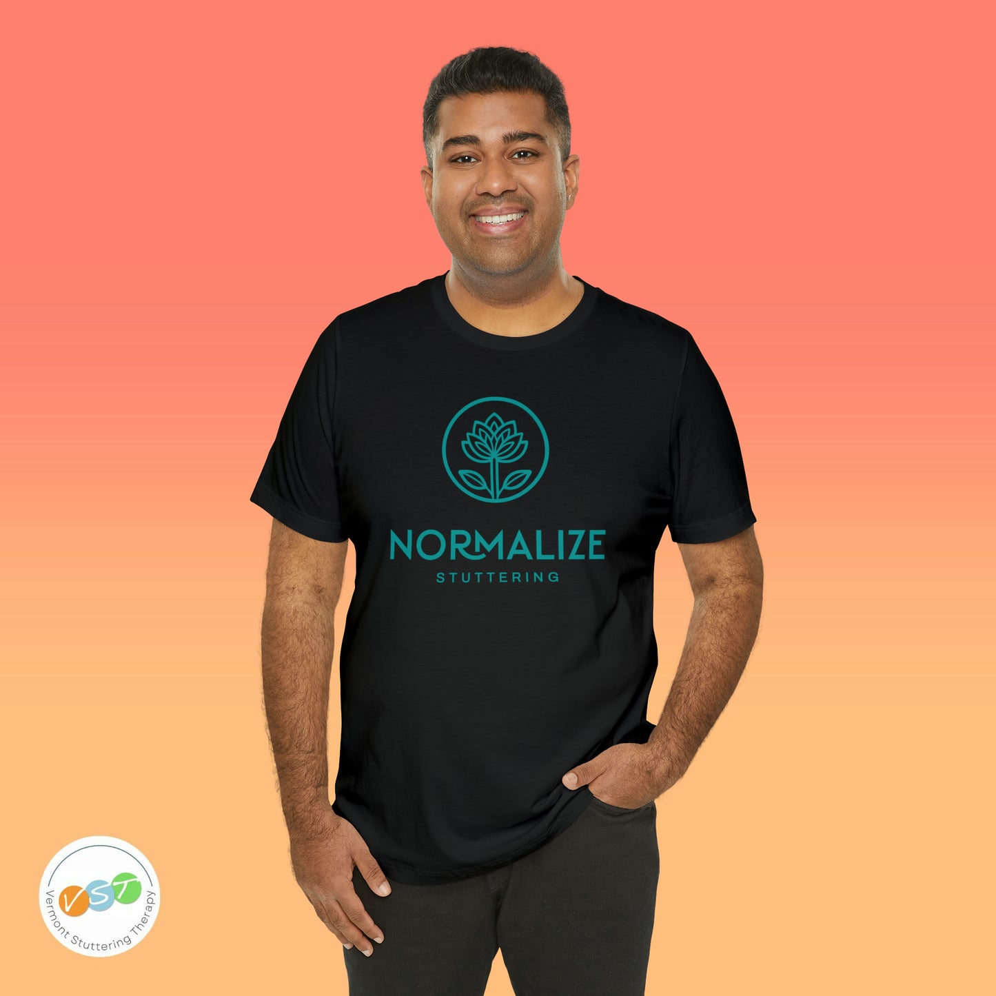 Normalize Stuttering Minimalist Floral Stuttering Shirt