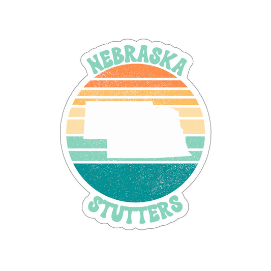 Nebraska Stutters Retro Sun Sticker, 3", 4", 5" or 6"