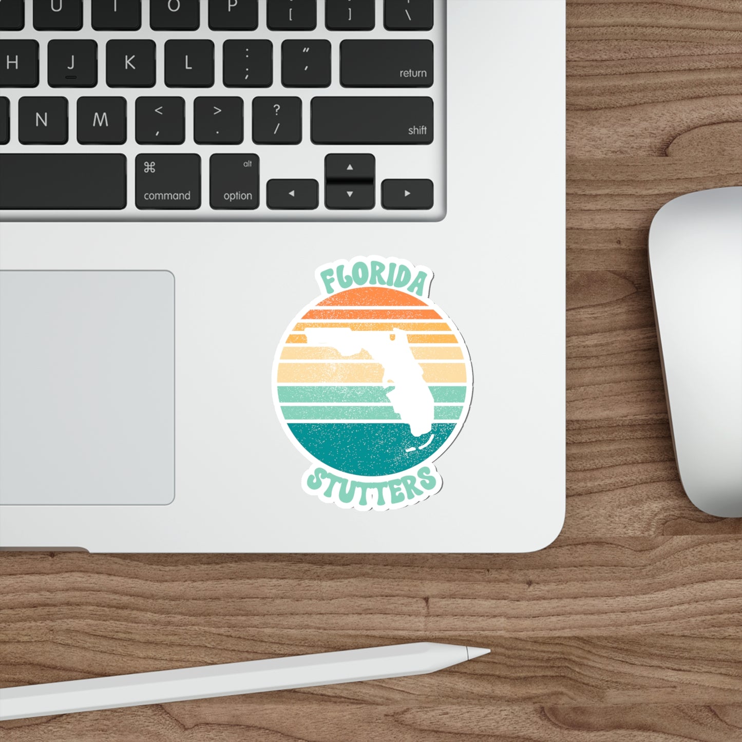 Florida Stutters Retro Sun Sticker, 3", 4", 5" or 6"