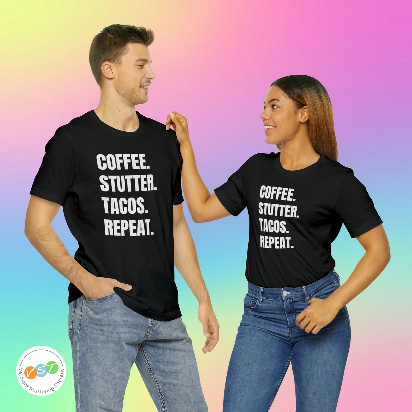 Coffee. Stutter. Tacos. Repeat. T-shirt