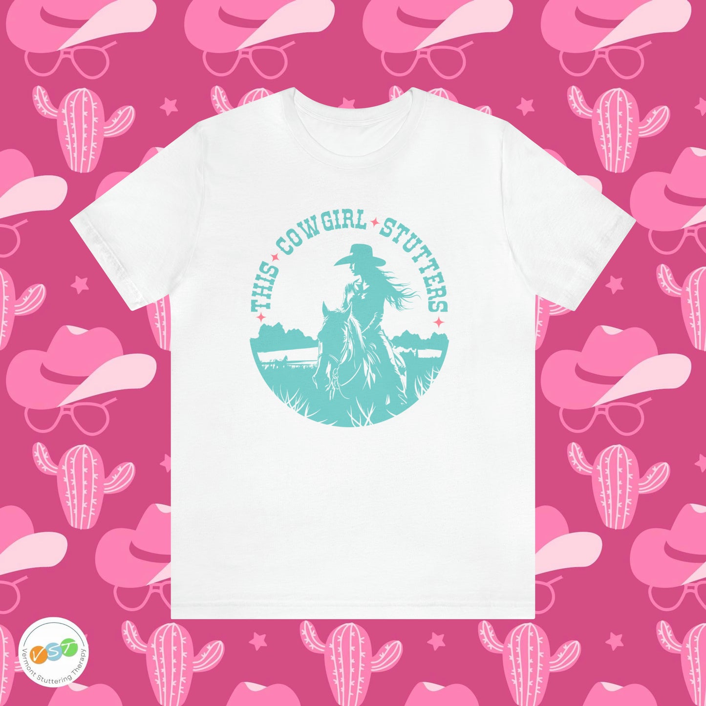 Coastal Cowgirl Stuttering T-shirt for Person Who Stutters