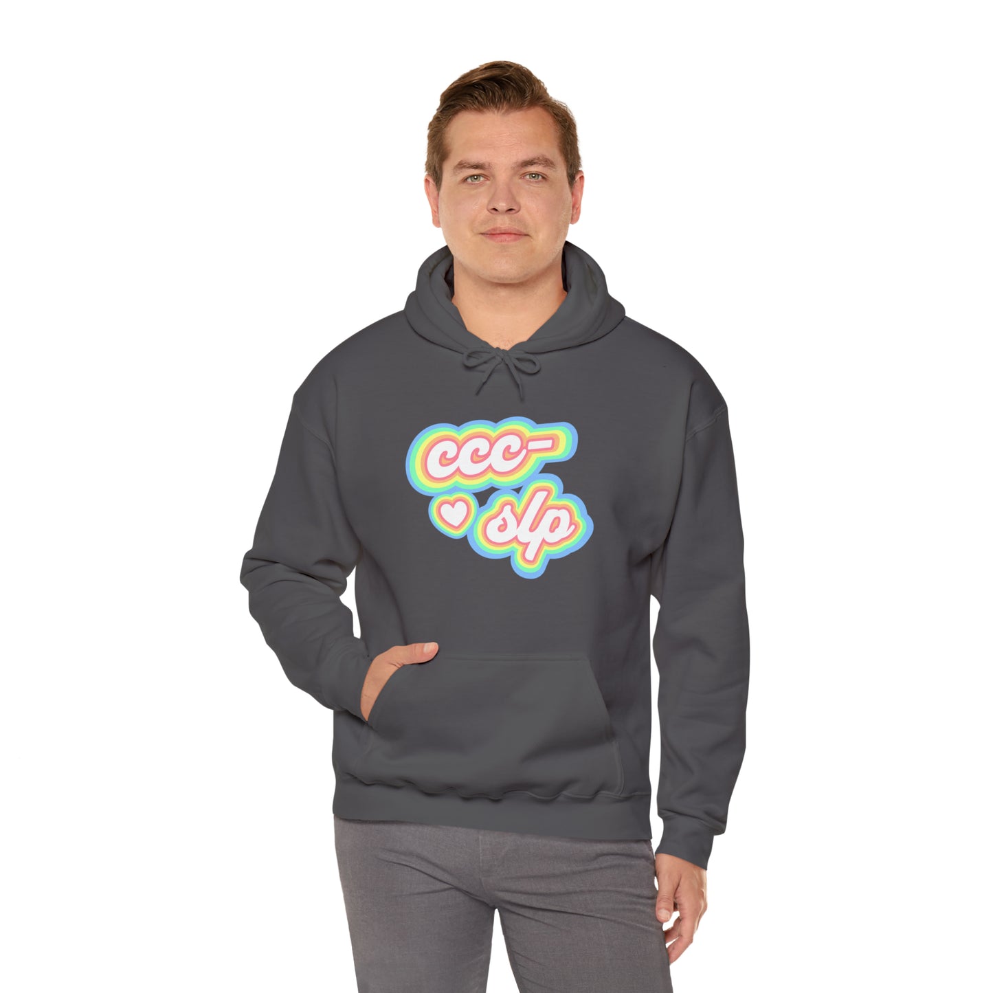 CCC-SLP Pastel Retro Unisex Hooded Sweatshirt for Speech Pathologist