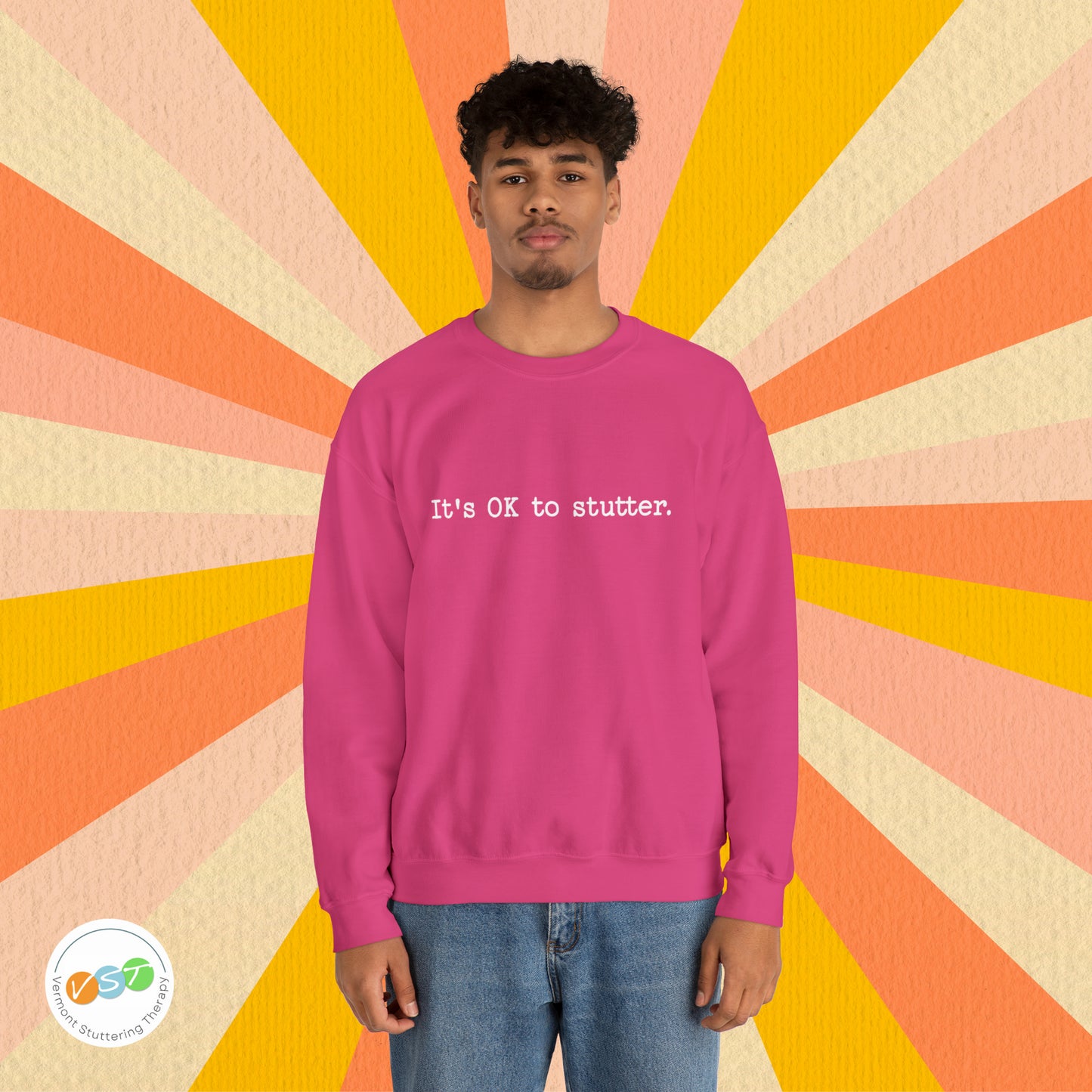 It's OK to Stutter Minimalist Sweatshirt, Unisex