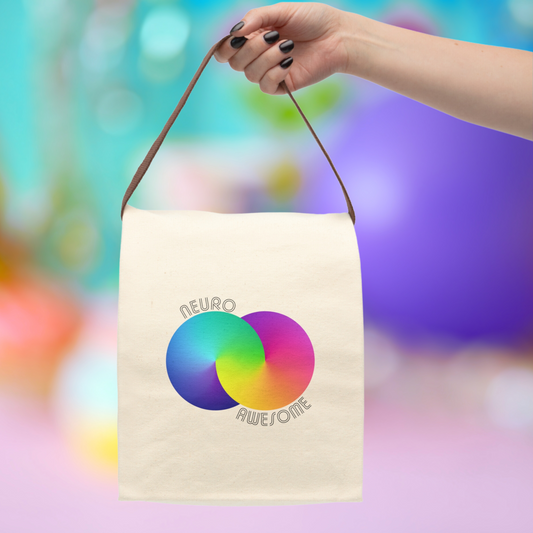 Neuroawesome Rainbow Infinity Canvas Lunch Bag