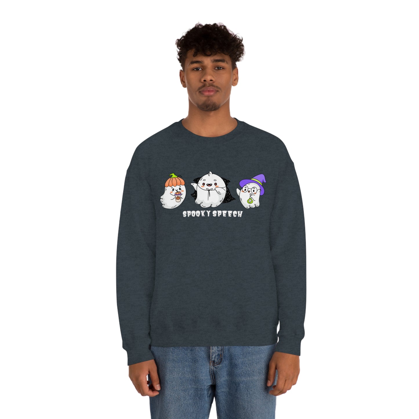 Spooky Speech Cute Ghosts Halloween Sweatshirt for SLP or SLPA