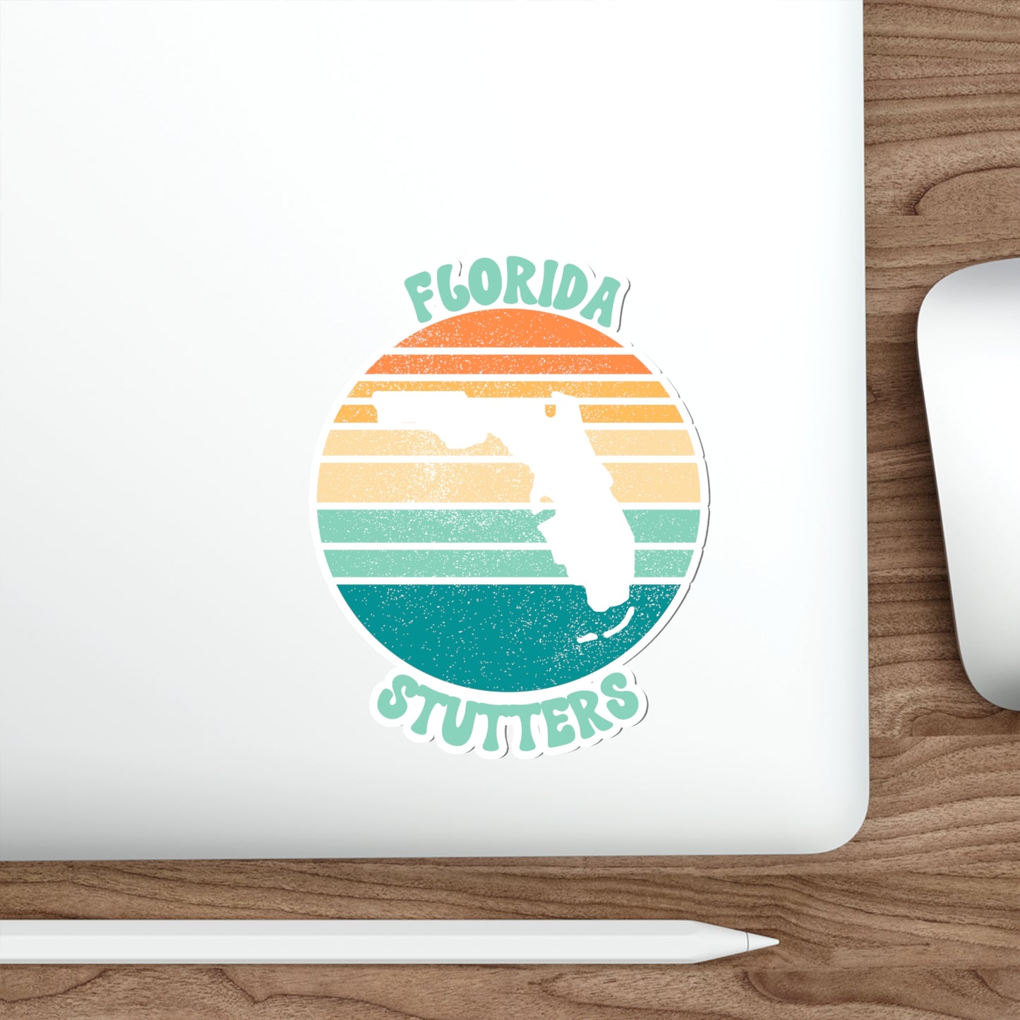 Florida Stutters Retro Sun Sticker, 3", 4", 5" or 6"