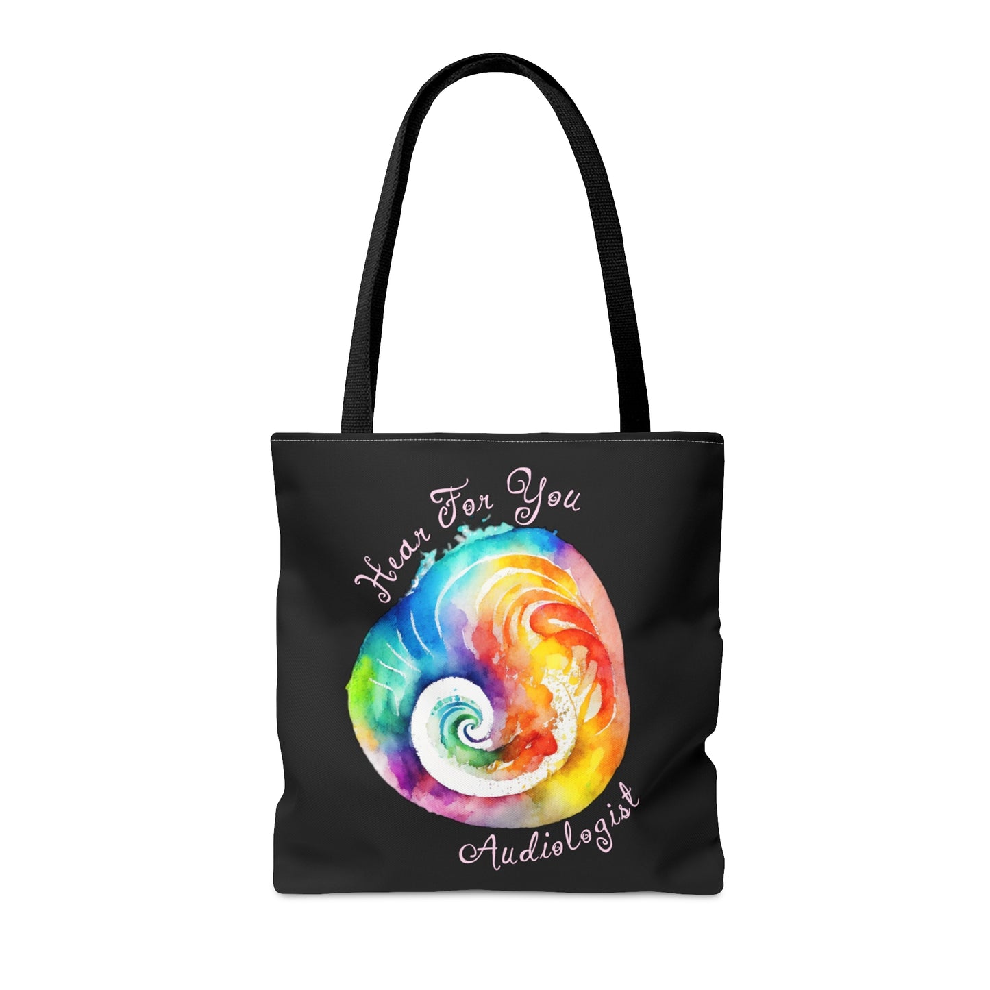 Hear for You Abstract Cochlea Audiology Tote Bag - Black