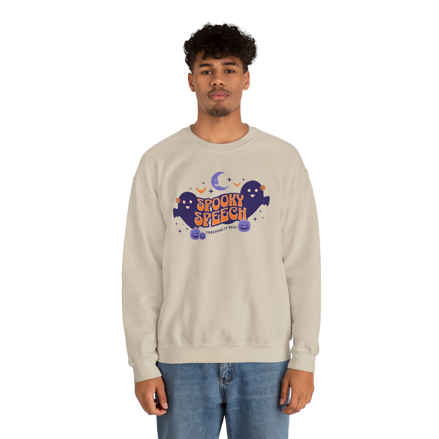 SLP Spooky Speech Creeping It Real Halloween Sweatshirt