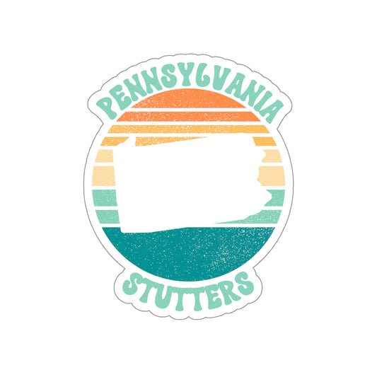 Pennsylvania Stutters Retro Sun Sticker, 3", 4", 5" or 6"