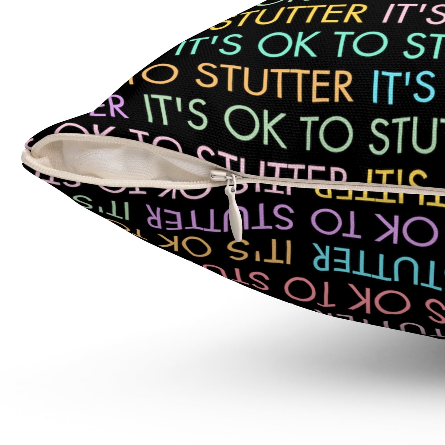 Black - It's OK to Stutter Pillow