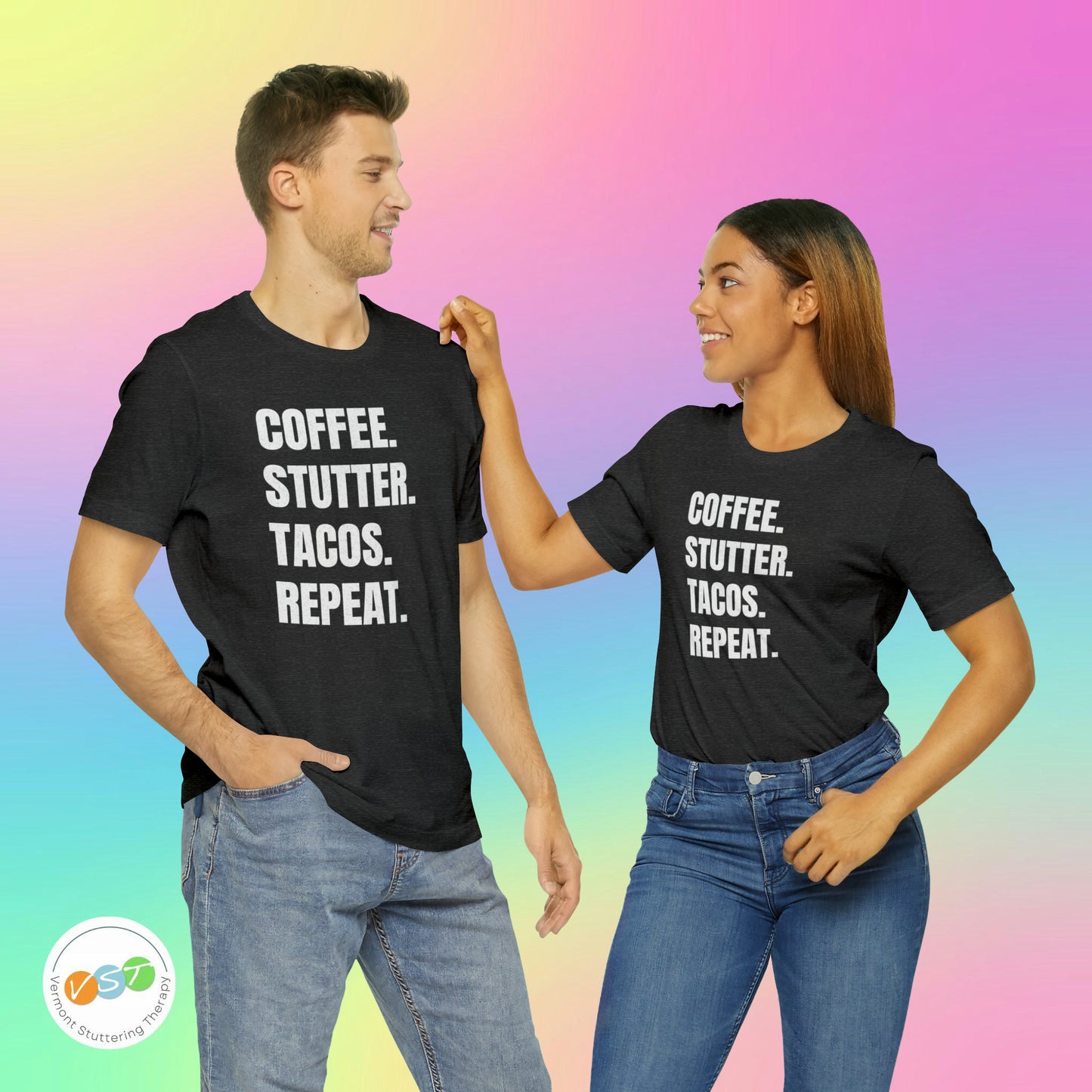 Coffee. Stutter. Tacos. Repeat. T-shirt