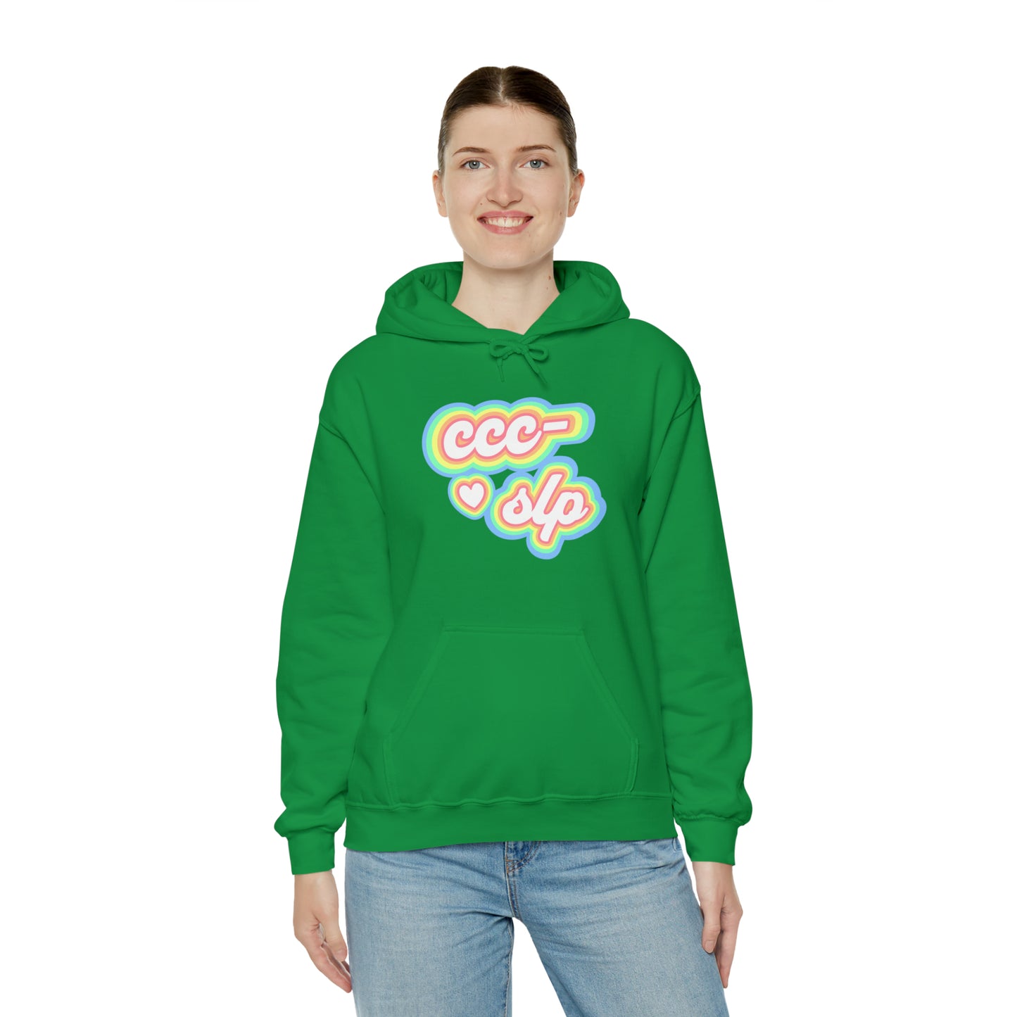 CCC-SLP Pastel Retro Unisex Hooded Sweatshirt for Speech Pathologist