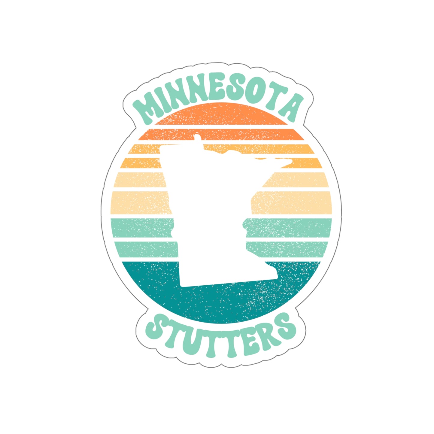 Minnesota Stutters Retro Sun Sticker, 3", 4", 5" or 6"
