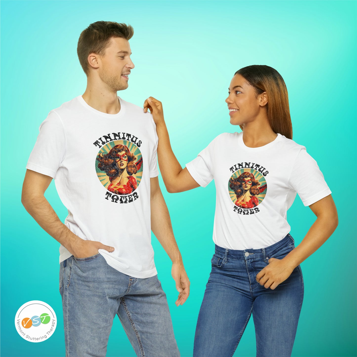 Tinnitus Tamer Pulp Art Superhero Comic Audiology Tshirt