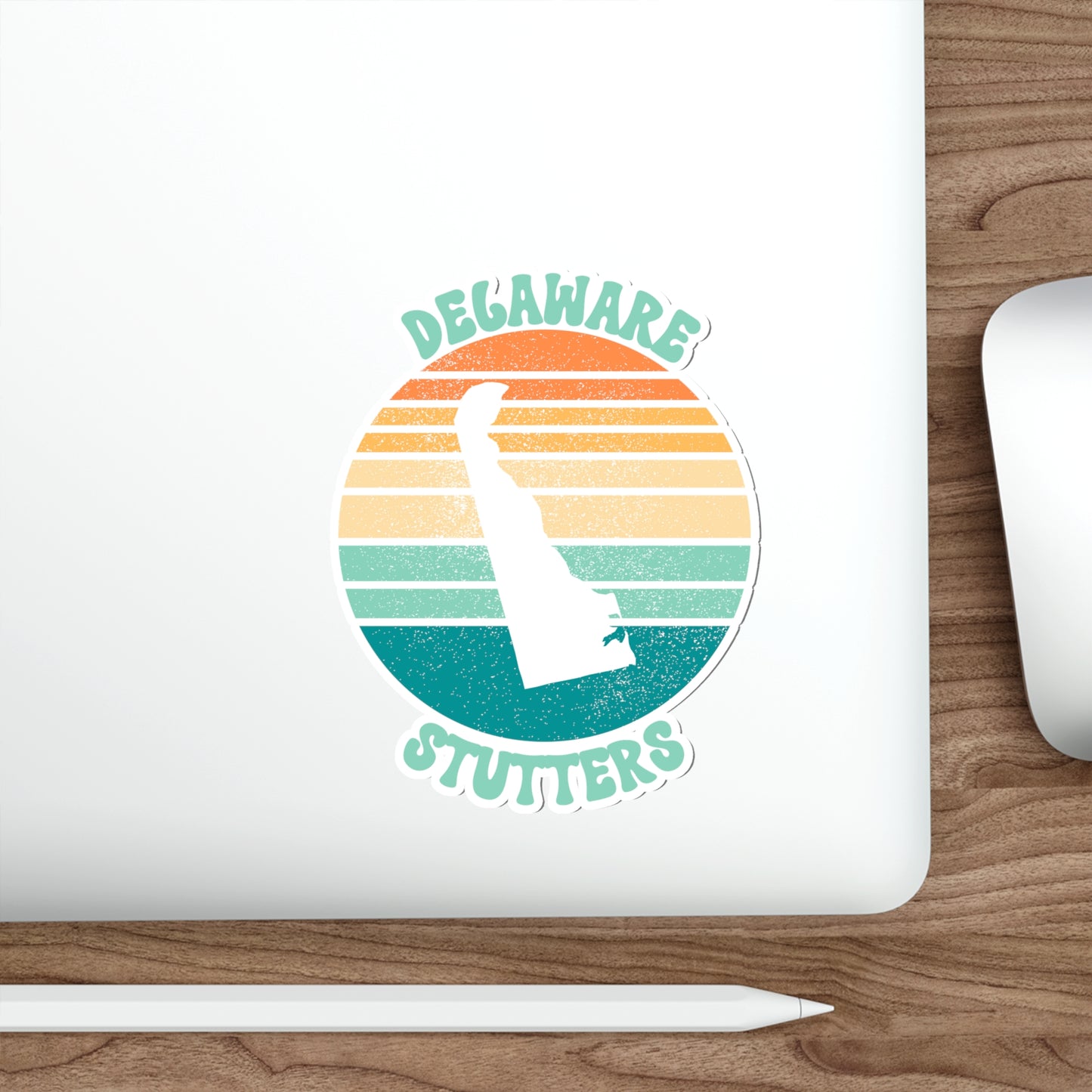 Delaware Stutters Retro Sun Sticker, 3", 4", 5" or 6"