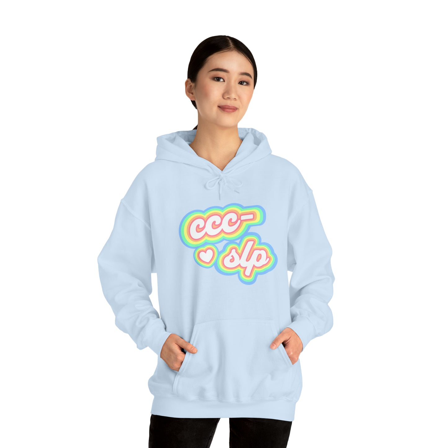 CCC-SLP Pastel Retro Unisex Hooded Sweatshirt for Speech Pathologist