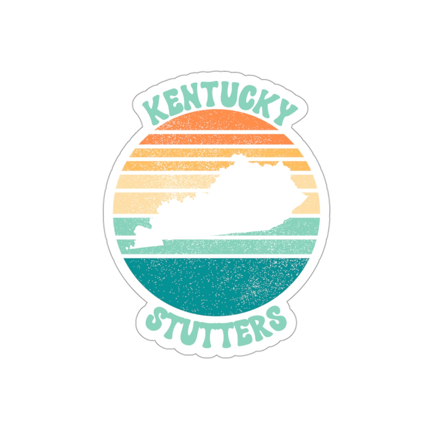 Kentucky Stutters Retro Sun Sticker, 3", 4", 5" or 6"