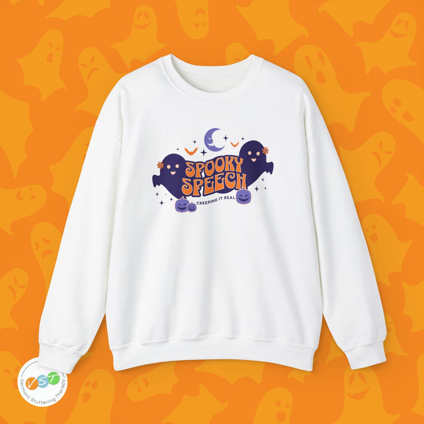 SLP Spooky Speech Creeping It Real Halloween Sweatshirt