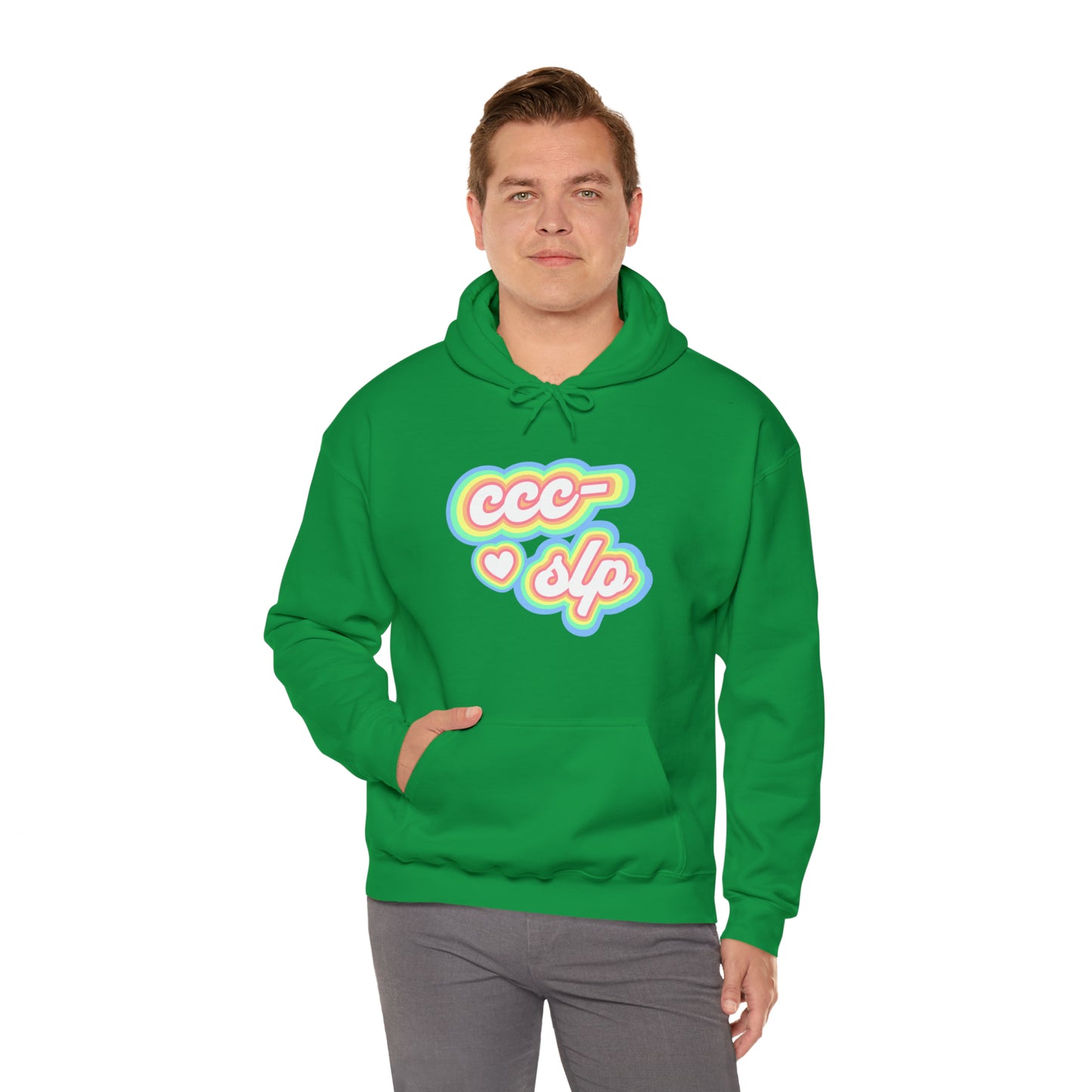 CCC-SLP Pastel Retro Unisex Hooded Sweatshirt for Speech Pathologist