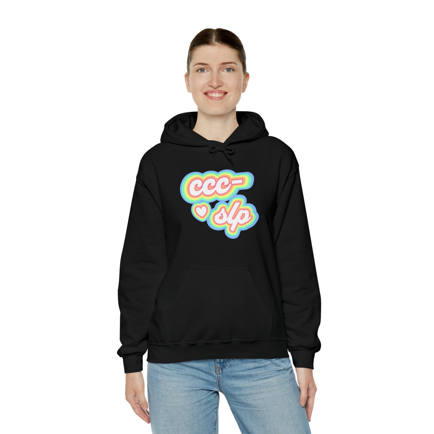 CCC-SLP Pastel Retro Unisex Hooded Sweatshirt for Speech Pathologist