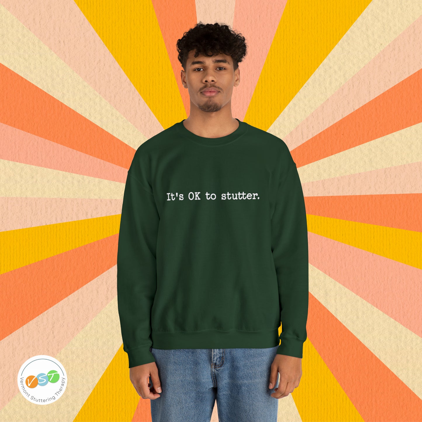 It's OK to Stutter Minimalist Sweatshirt, Unisex